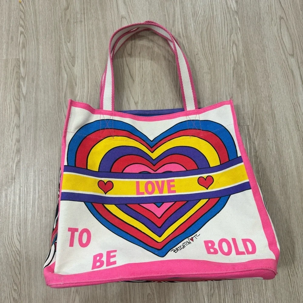 Brighton rainbow canvas heart tote - Picture 3 of 8